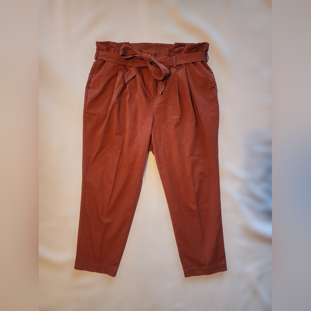 Paper Bag Waist Crop Work / Dress Pants (18W)